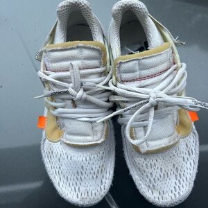 Kids White and Tan Sneakers